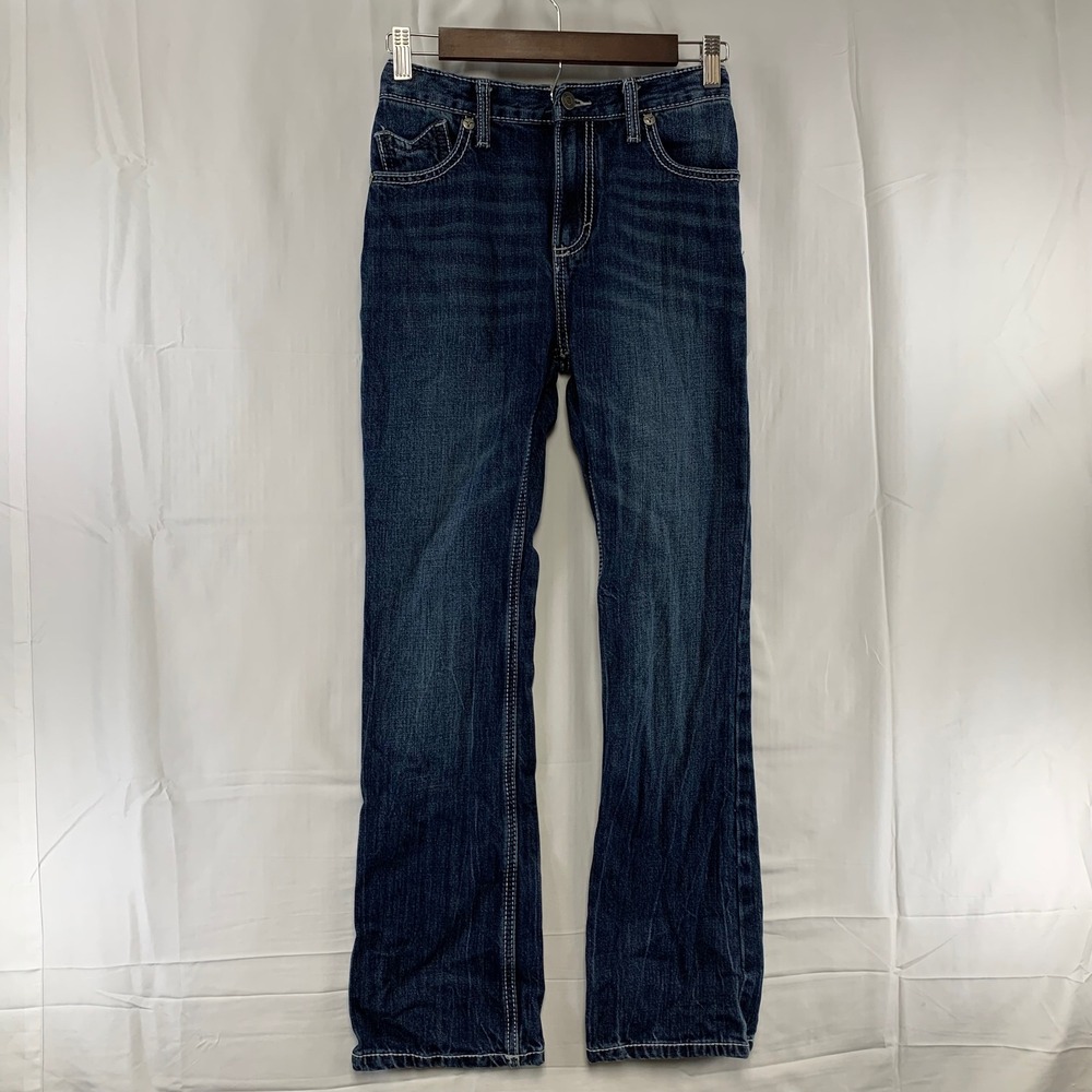 Wrangler 20X Jeans Boys 14 Slim (24x28) Dark Wash Blue Contrast Stitch Slim Fit